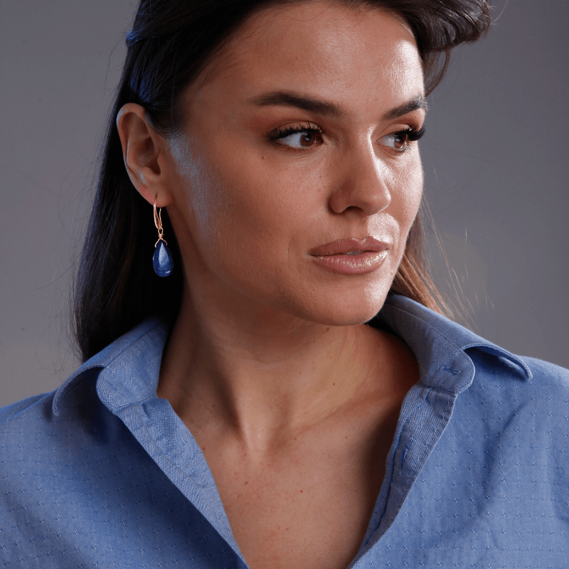 Diepblauwe Lapis Oorbellen van de Dromers - Selene