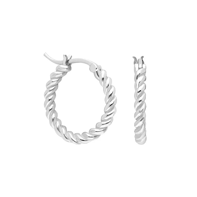 Gedraaide Zilveren Oorbellen - Mireille