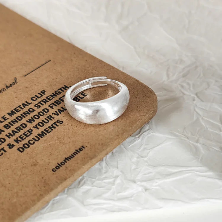 Verstelbare Zilveren Koepelring - Nora