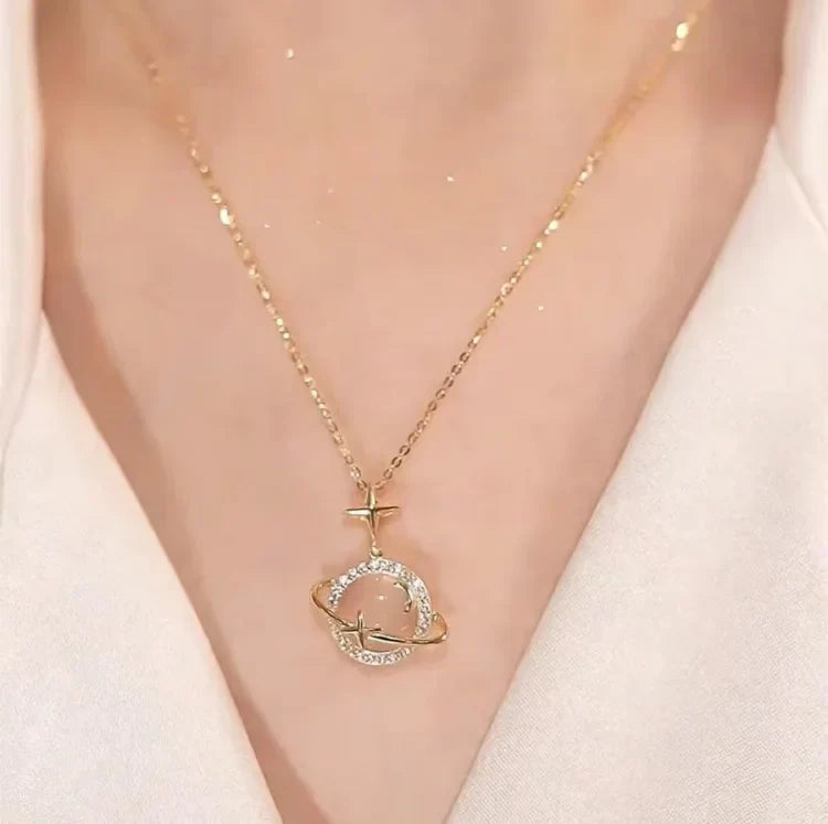 Gouden Planeet Ketting - Celestia