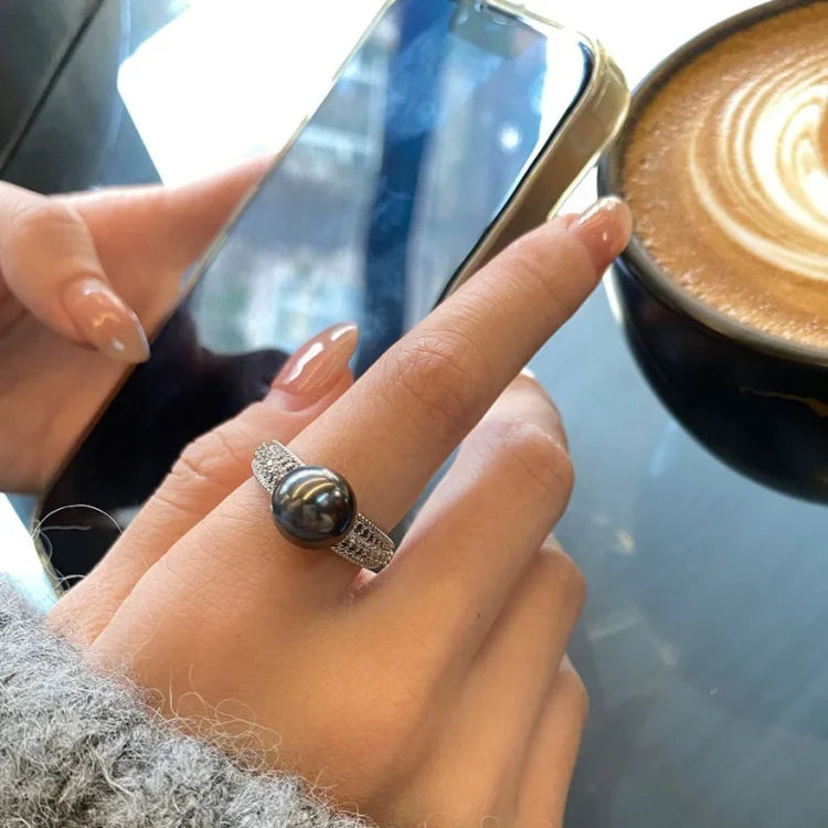 Vintage Opengewerkte Parelring - Elara