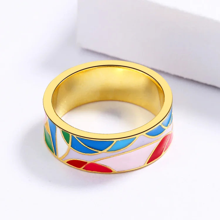 Klassieke Emaille Zirkonia Ring - Nadia
