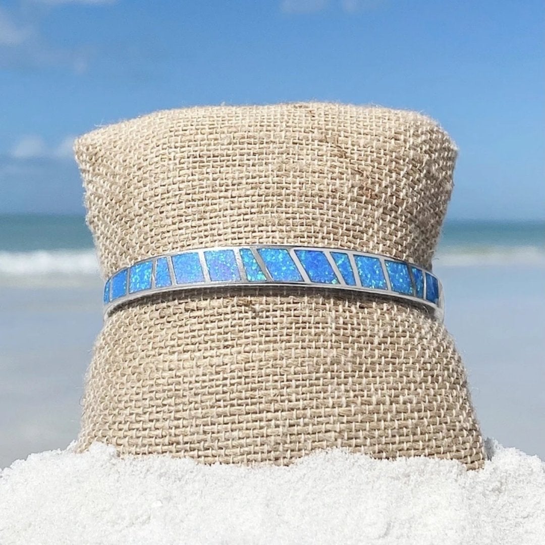 Blauwe en Zilveren Opaal Armband - Isola