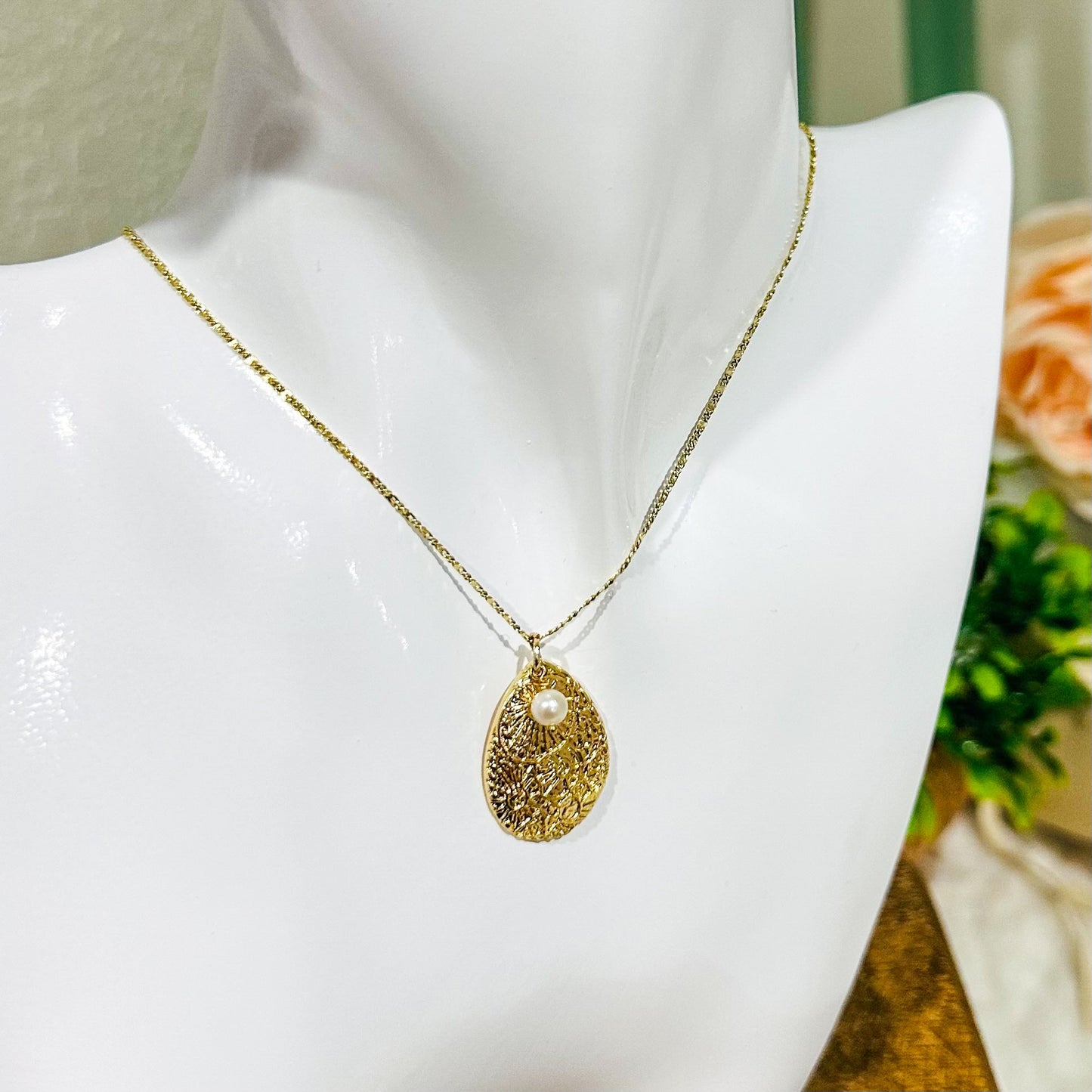 Marina teardrop parelketting