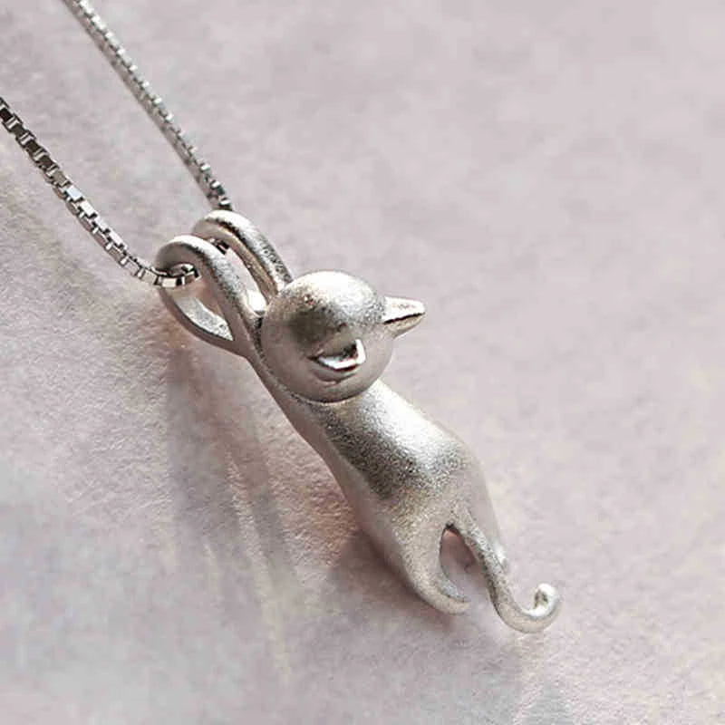 925 Sterling Zilveren Speelse Kitty Halsketting - Mia