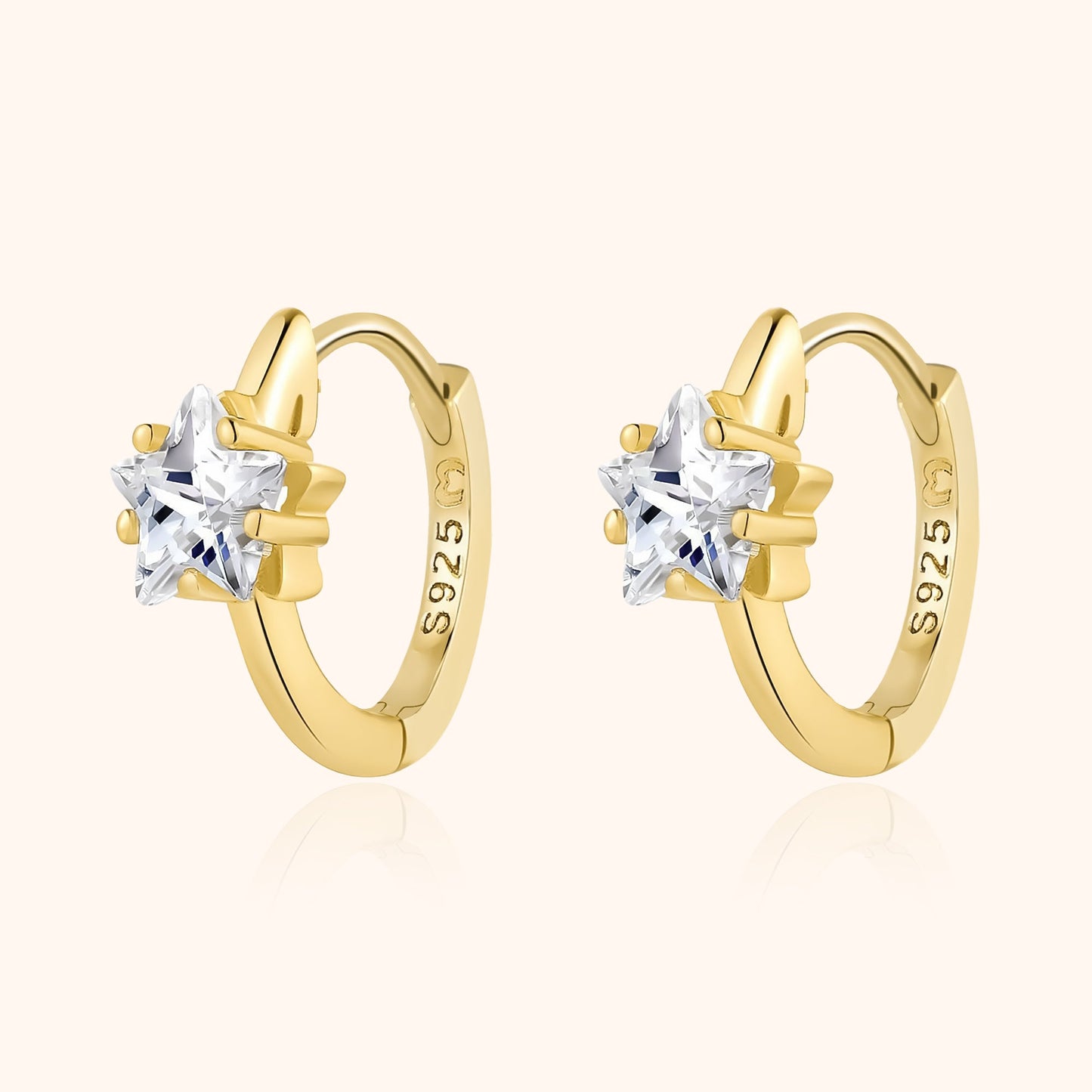 Brede Creolen met Ster Zirkonia - Lunara