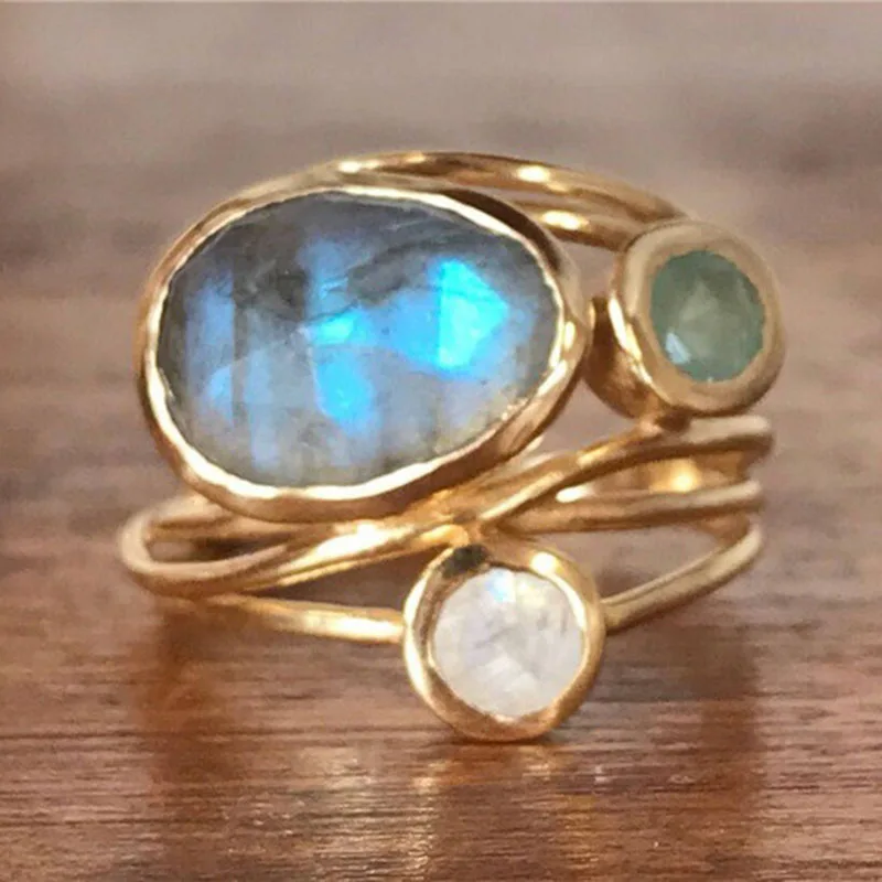 Gouden Boho Ring met Kristallen - Sophia