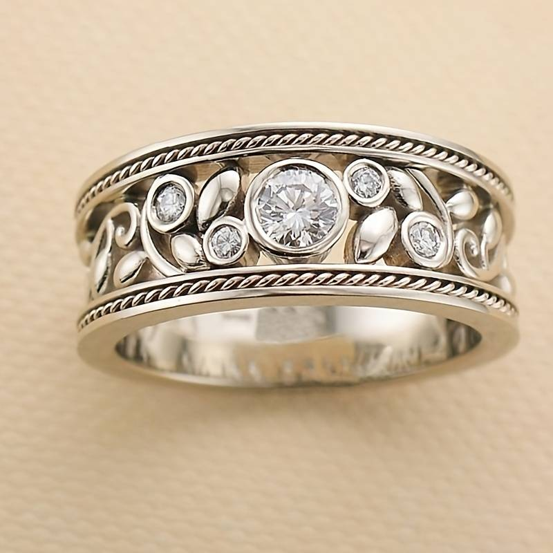 Vintage Zilveren Ring met Zirkonia - Lucienne