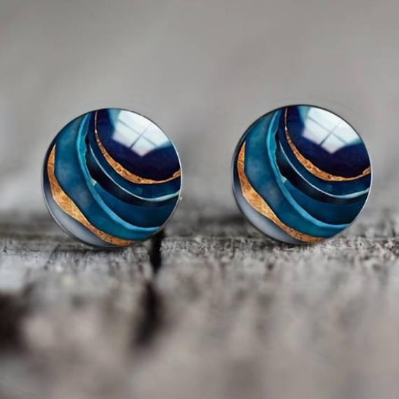 Blauwe Vintage Oorbellen - Noor