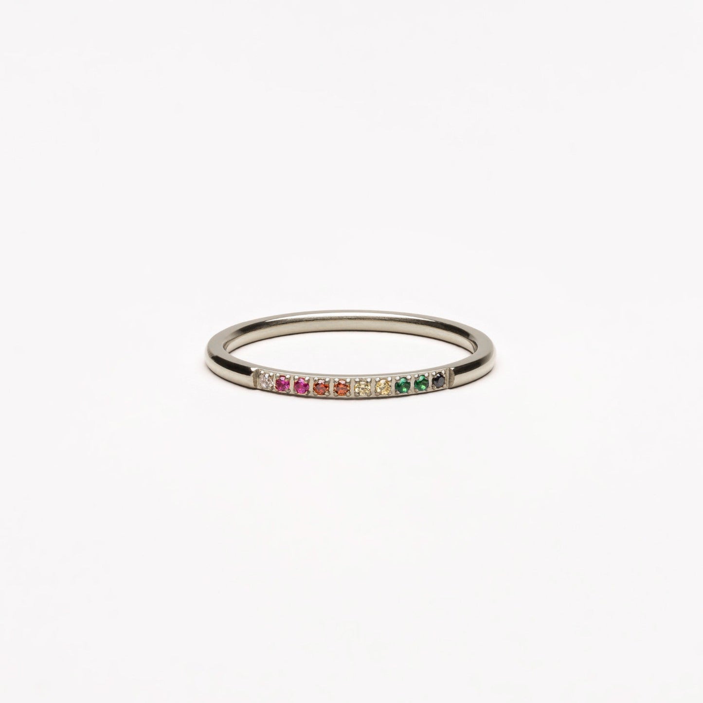 Gouden Ring met Gekleurde Steentjes - Solene