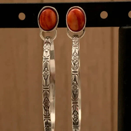 Boho Vintage Onyx Oorbellen - Nalani