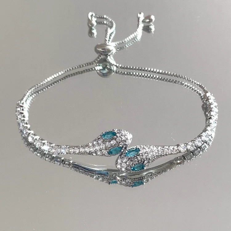 Zilveren Slangenarmband met Zirkonia - Lyra