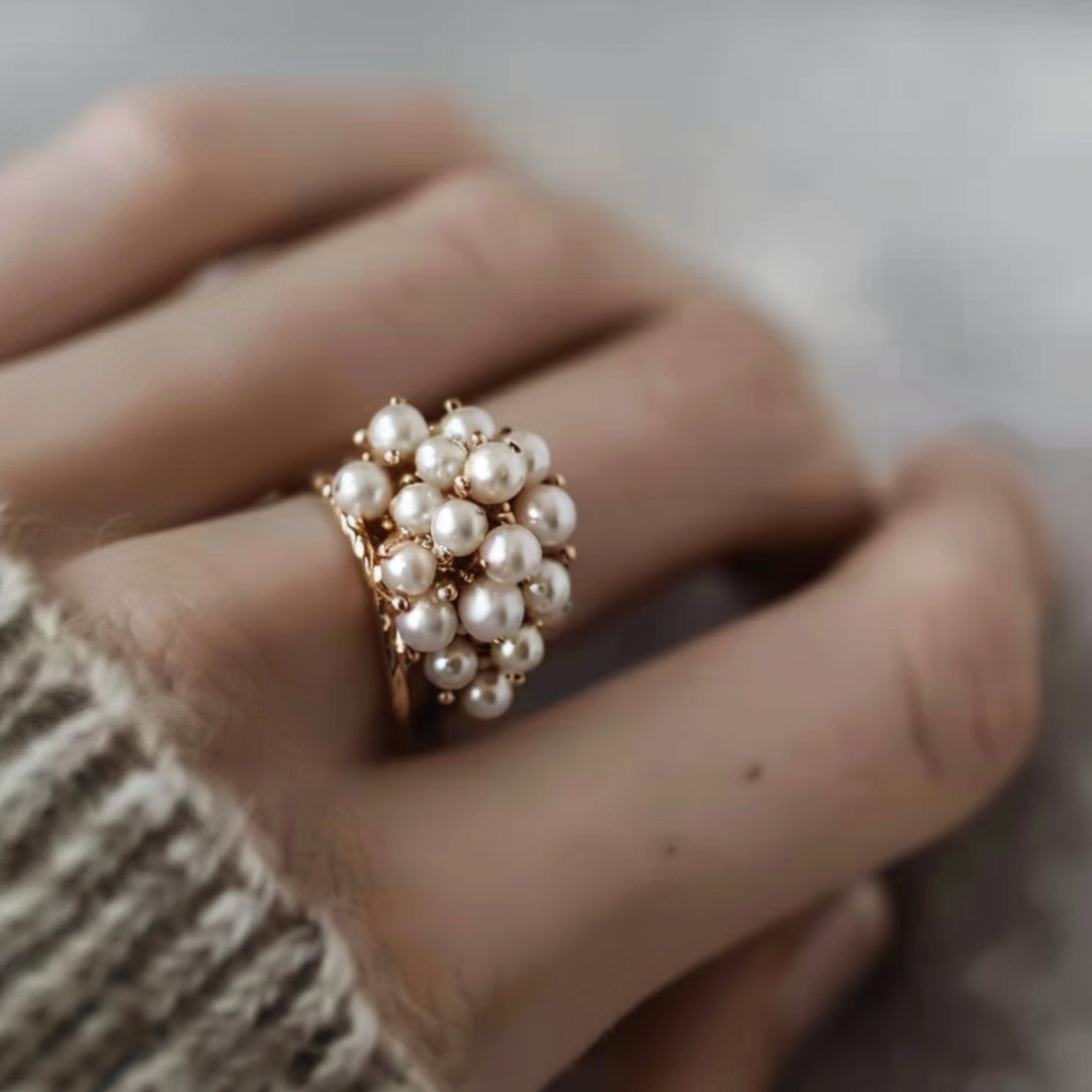 Ingelegd Parels Gouden Ring