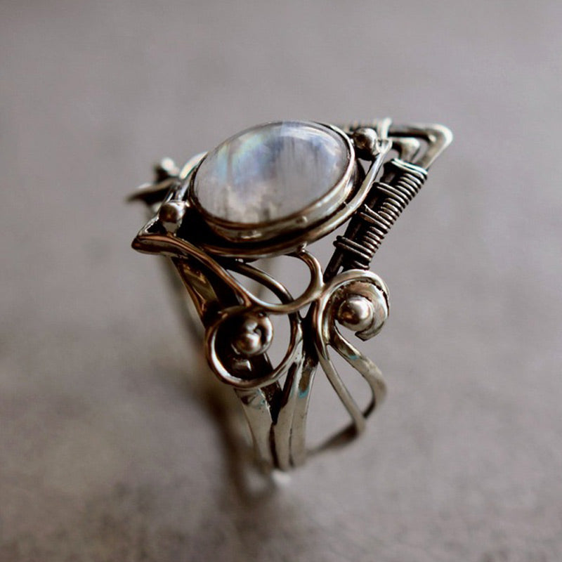 Stijlvolle Vintage Maansteenring - Clara