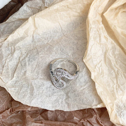 S-Vormige Zilveren Zirkonia Ring - Seraphine