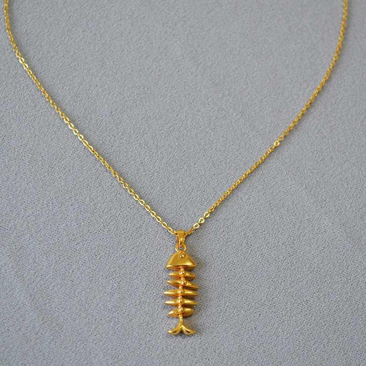 Vergulde Visgraat Ketting - Noelle