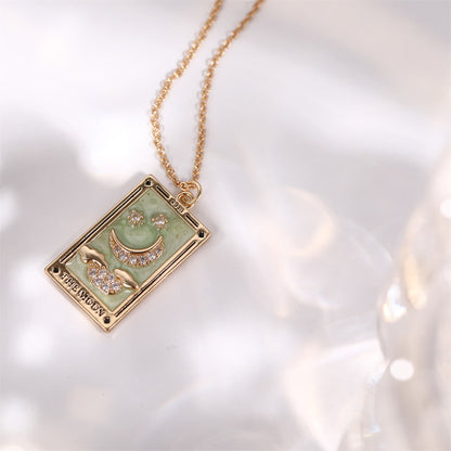 Zirkonia Vergulde Tarot Druppel Hanger Ketting - Amara