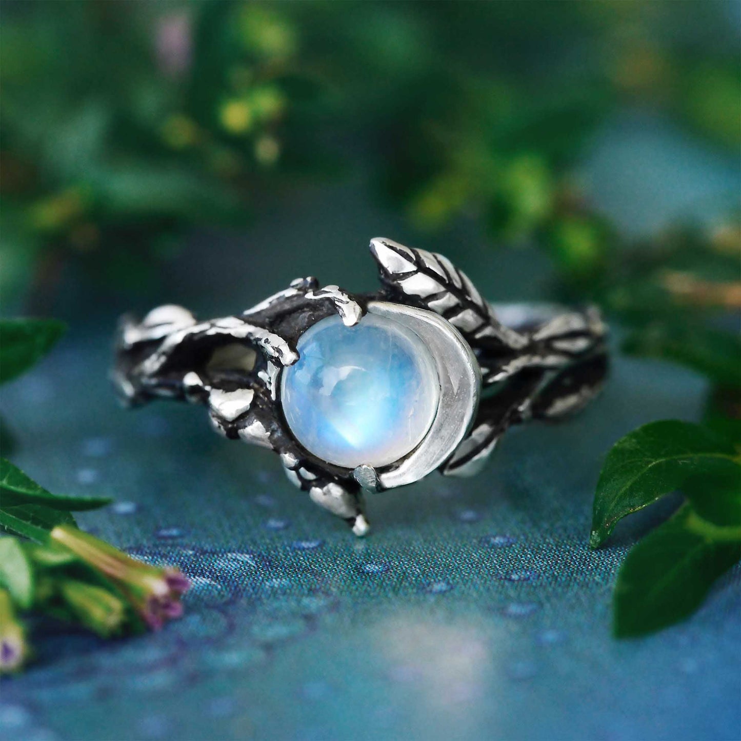 Stijlvolle Maansteen Statement Ring - Iris