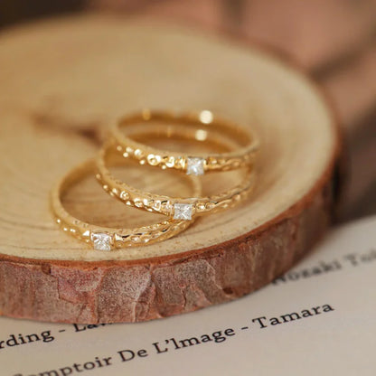 Vergulde Sterling Zilveren Ring met Zirkonia - Aurora