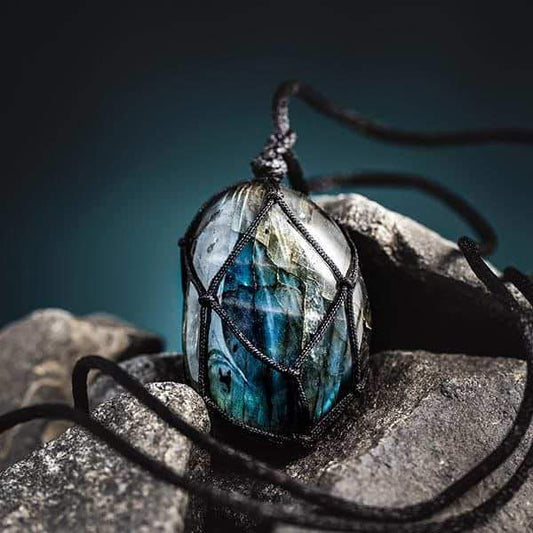 Mystieke Labradoriet Drakenhart Ketting - Aris