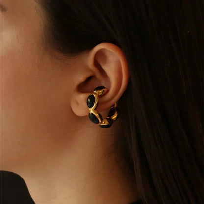 Vergulde Onyx Ring - Celina