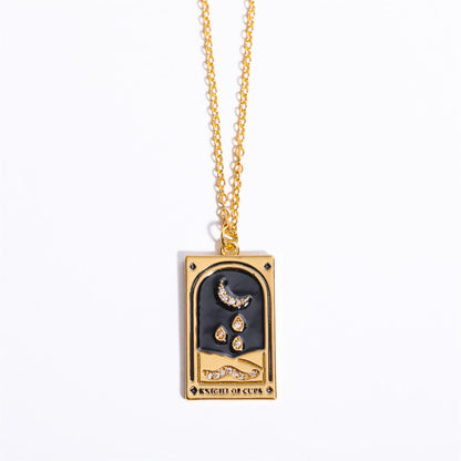 Zirkonia Vergulde Tarot Druppel Hanger Ketting - Amara