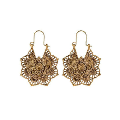Gouden/Zilveren Lotus Mandala Oorbellen - Isolde
