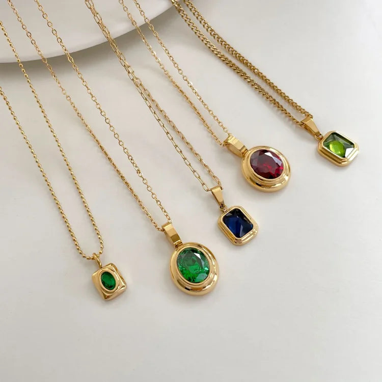 Vintage Edelsteen Ketting - Celeste