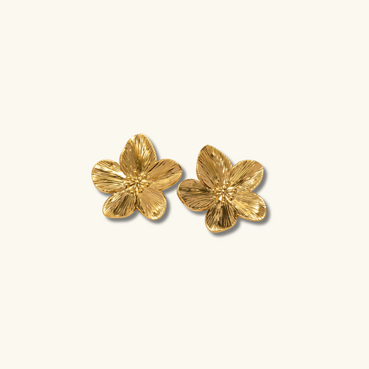 Bloemvormige Gouden Oorbellen - Elara