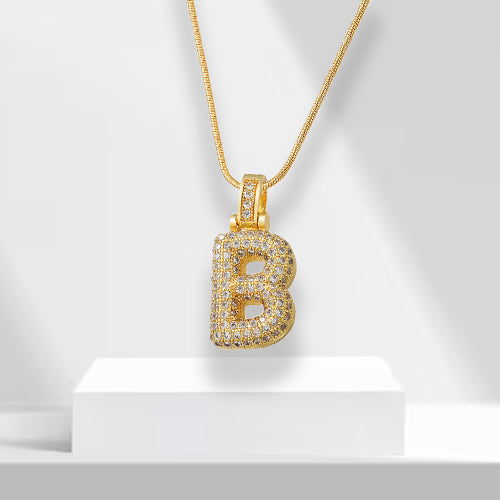 Bubble Letters Ketting met Hanger - LuxeLette