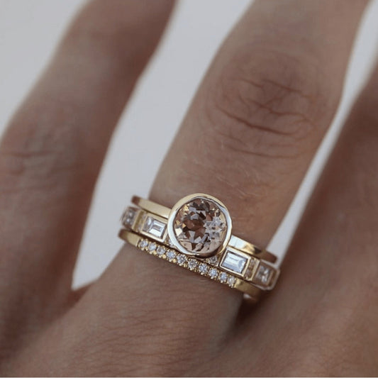 Vintage Gouden Ring met Zirkonia - Celine