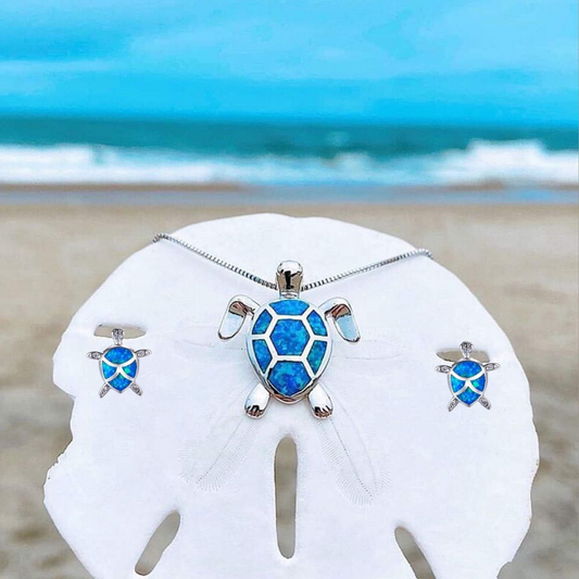 Ocean Wonder Schildpad Set met Halsketting en Oorbellen - Mila