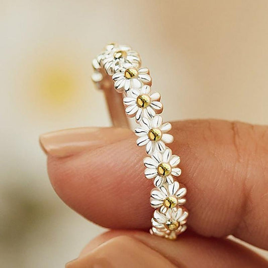 Zilveren Bloemetjes Ring - Aylin