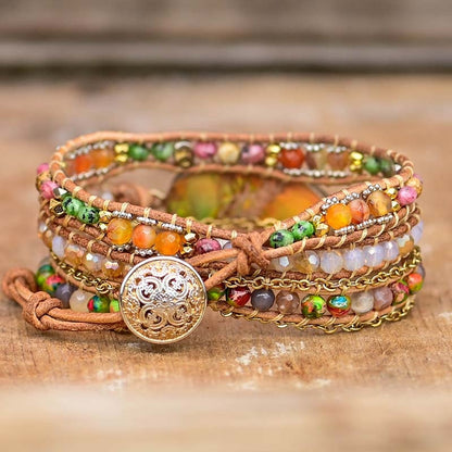 Hamsa Wikkelarmband met Amazonesteen - Zahara