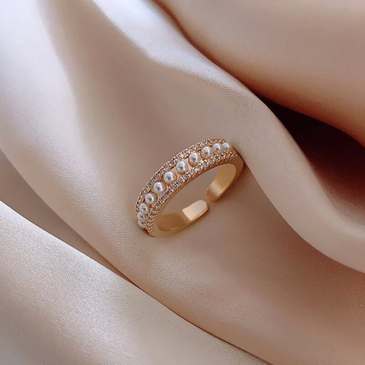 Luxueuze Gouden Ring met Parel - Martina