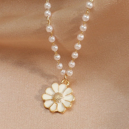 Madeliefje & Parel Hanger Ketting voor Dames - Lara