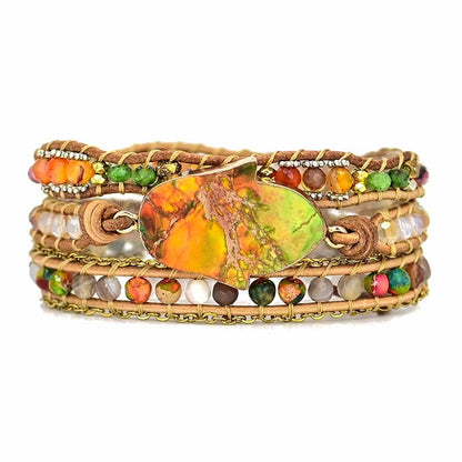 Hamsa Wikkelarmband met Amazonesteen - Zahara