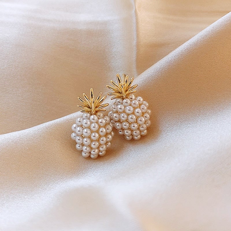 Tropische Ananas en Parel Oorbellen - Leilani