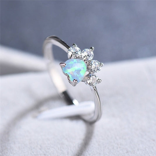 Zilveren Opalen en Zirkonia Ring - Celestine