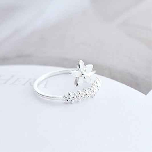 Verstelbare Zilveren Ring met Emaille Wildbloemen - Amaril
