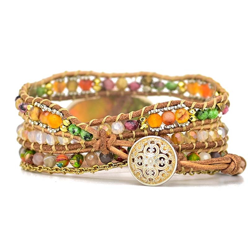 Hamsa Wikkelarmband met Amazonesteen - Zahara