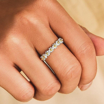 Zilveren Bloemetjes Ring - Aylin