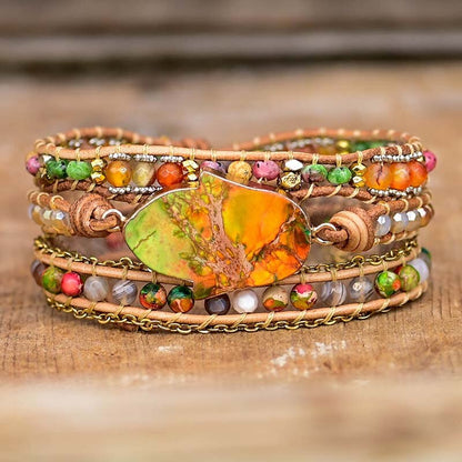 Hamsa Wikkelarmband met Amazonesteen - Zahara