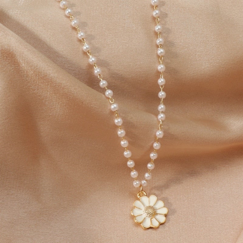 Madeliefje & Parel Hanger Ketting voor Dames - Lara
