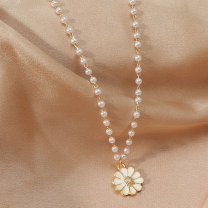 Madeliefje & Parel Hanger Ketting voor Dames - Lara