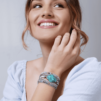 Turkoois Heling en Bescherming Wikkelarmband - Selina