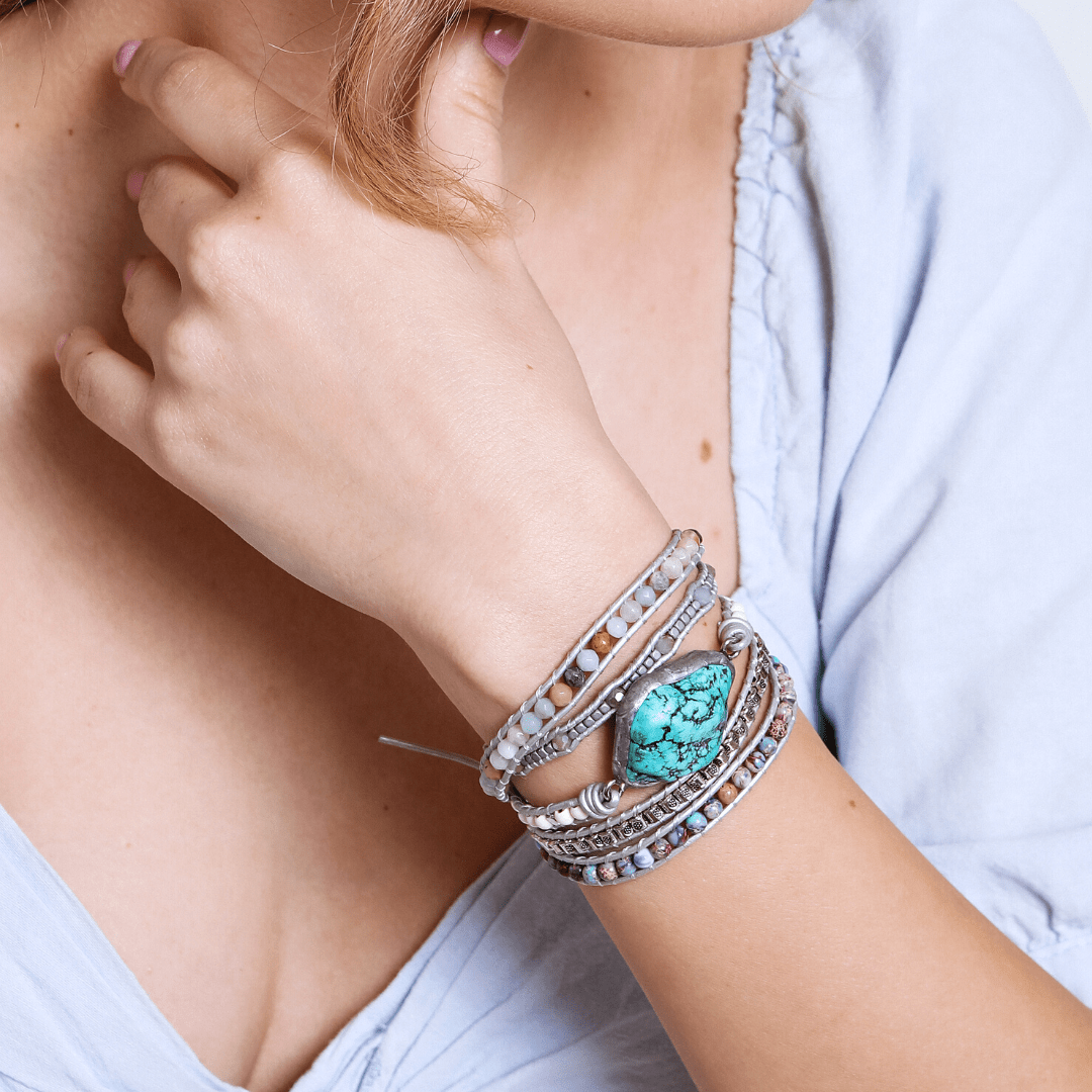 Turkoois Heling en Bescherming Wikkelarmband - Selina