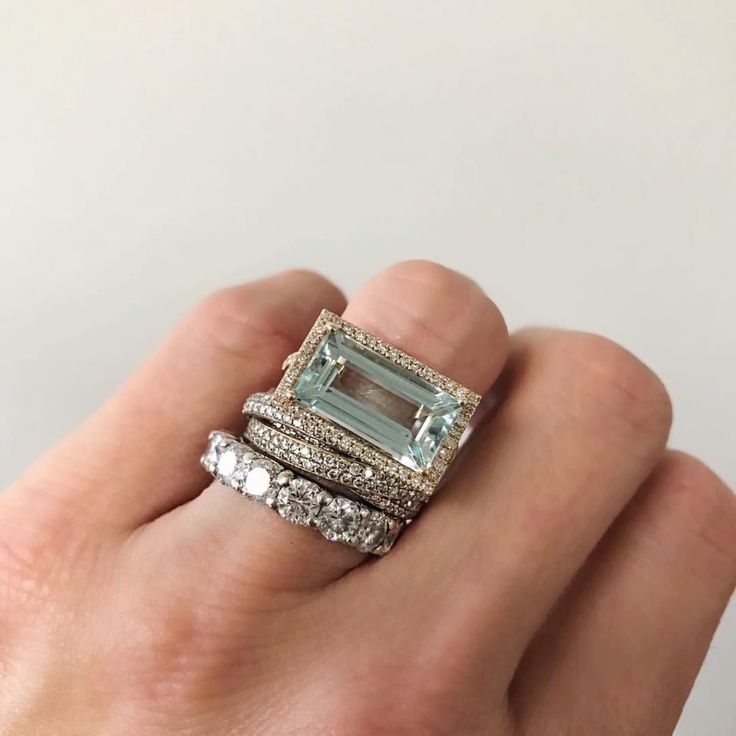 Vintage set zilveren ringen met turquoise glas