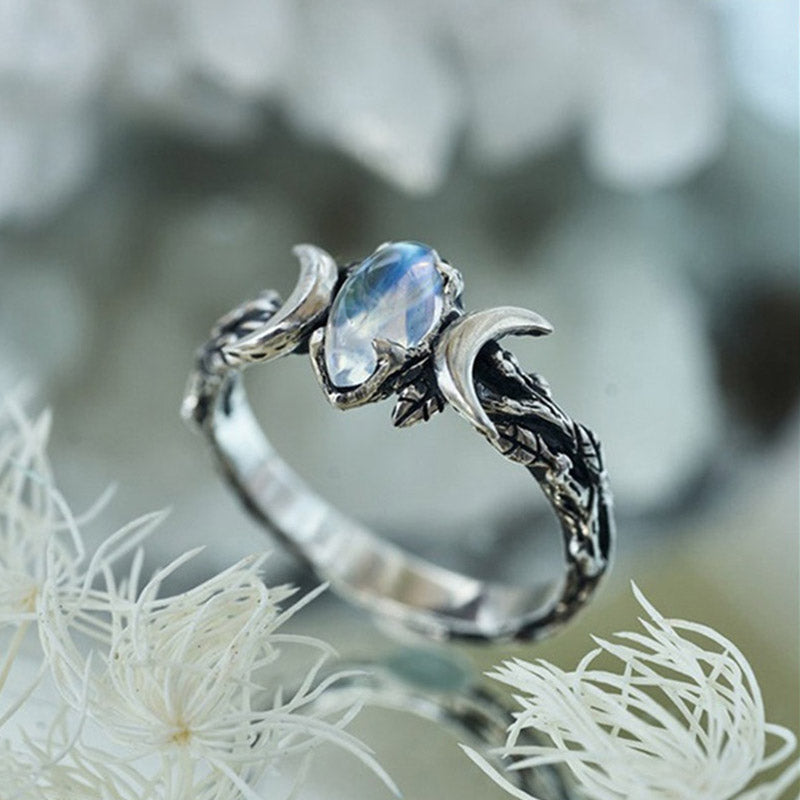 Stijlvolle Maansteen Statement Ring - Iris