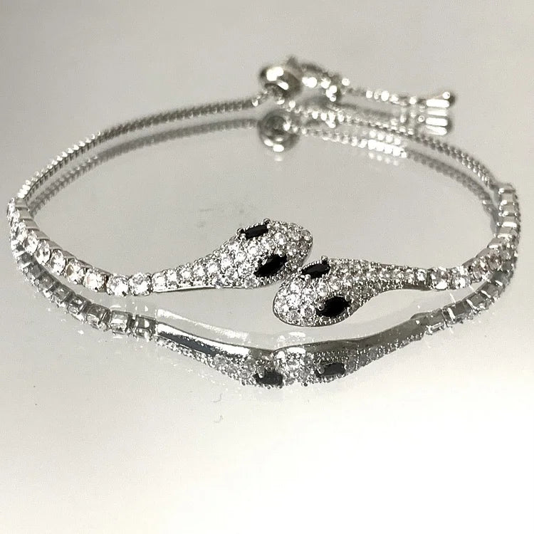 Zilveren Slangenarmband met Zirkonia - Lyra